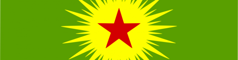 Bandera de la Koma Civakên Kurdistán, organización creada para poner en práctica el confederalismo democrático.